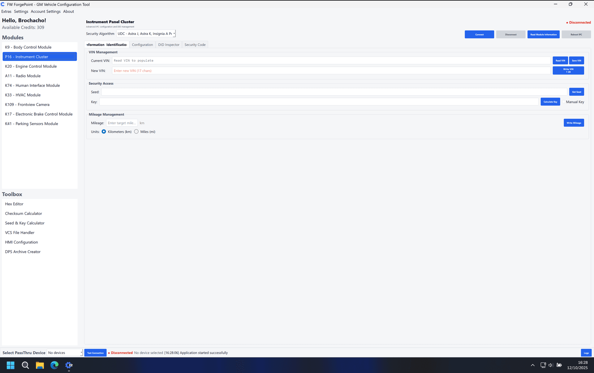 ForgePoint Modules Screen Interface